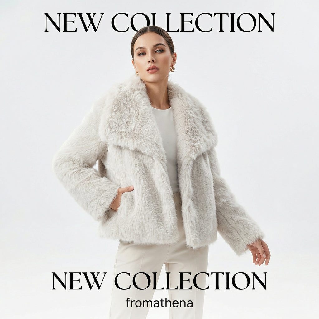 Women’s Faux Fox Fur Coat – Luxury Winter Jacket - Fromathena