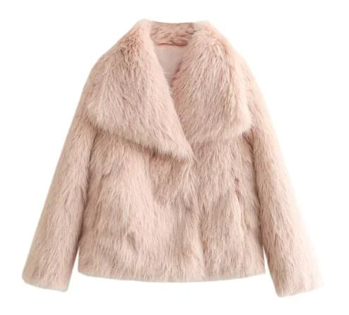 Women’s Faux Fox Fur Coat – Luxury Winter Jacket - Fromathena