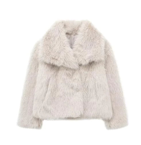 Women’s Faux Fox Fur Coat – Luxury Winter Jacket - Fromathena