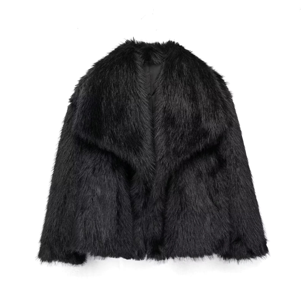 Women’s Faux Fox Fur Coat – Luxury Winter Jacket - Fromathena