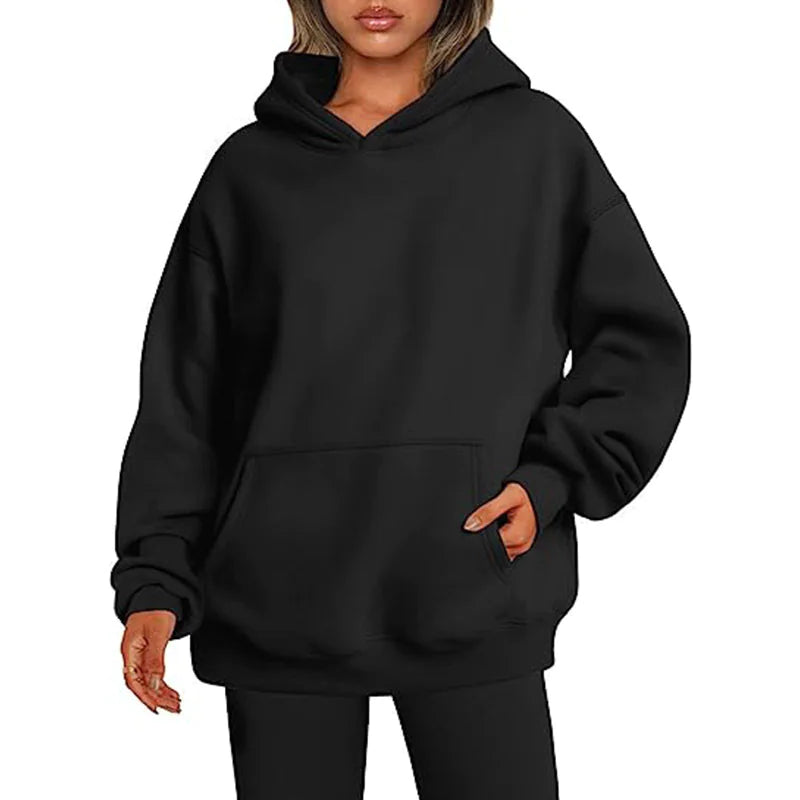 Chic Pocketed Women’s Hoodie – Casual Streetwear